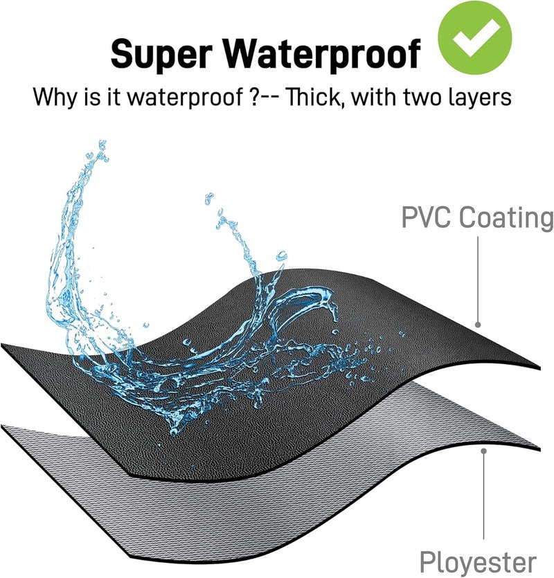 Vammcht Waterproof Apron with Comfortable Adjustable Bib Rubber Vinyl Dishwasher Heavy Duty Apron for Men Women Dishwashing - Image 2